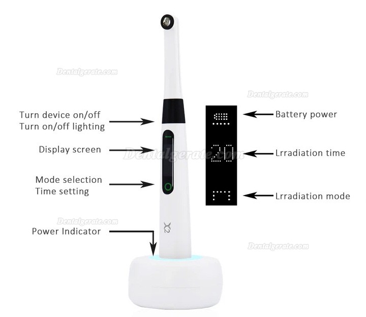 LED Polymerisationslampe Kabellos Xlite2 Ultralight 5W mit Endo-Linse